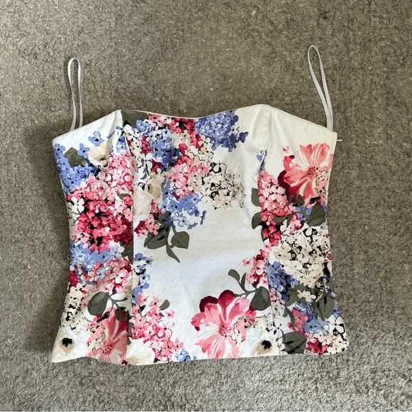 White House Black Market Floral Camisole - Pink, Blue, White - Picture 1 of 3